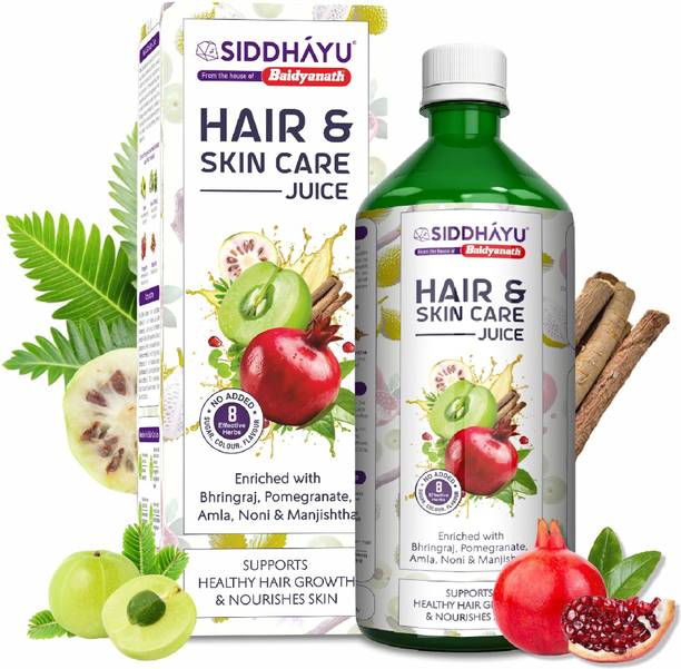 Baidyanath Hair and Skin Care Juice 1L, with Bhringraj, Amla, Pomegranate, Noni | No Sugar