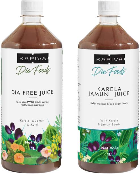 Kapiva Dia Free & Karela Jamun Juice | Helps manage sugar levels Combo