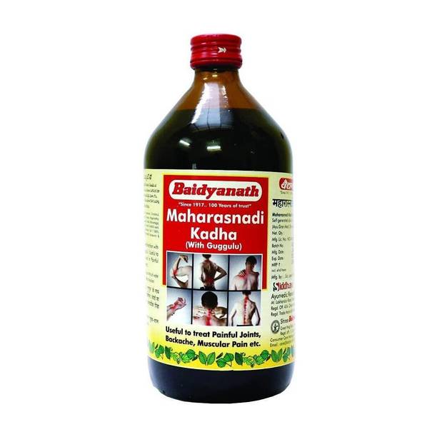 Baidyanath Maharasnadi Kadha, Syrup with Guggulu | Bone, Joint and Muscle Pain - 450 ml