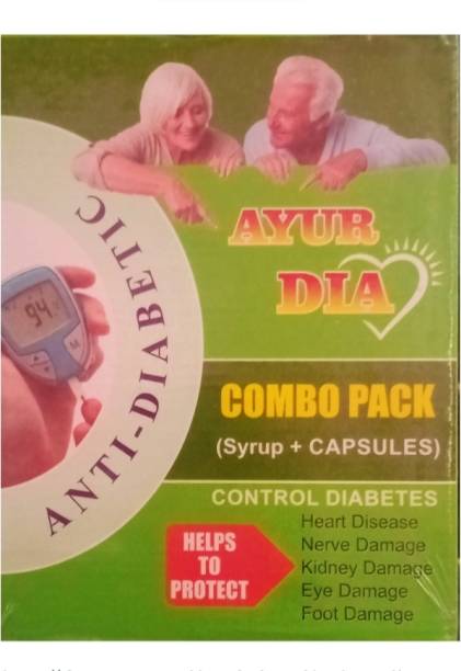 Ayurgen Herbals AYUR DIA COMBO PACK ( 500ml Syrup + 90 CAPSULES ) CONTROL DIABETES Heart