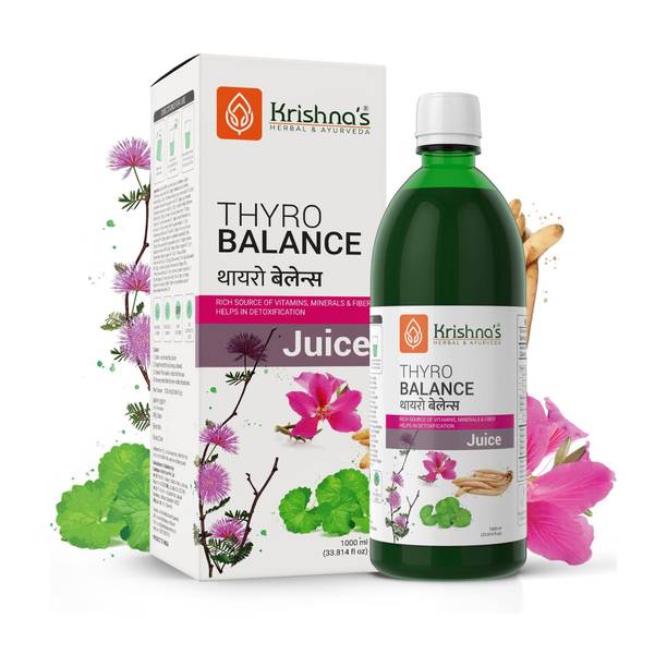 Krishna's Herbal & Ayurveda Natural Thyroid Care Juice | Rich Source of Vitamins, Minerals & Fiber