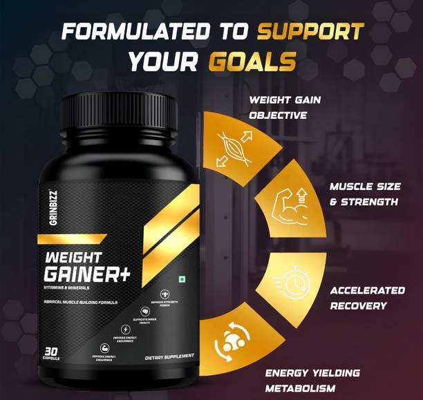 grinbizz Fast Muscle Growth & Strength – Weight Gain Capsules for Men & Women