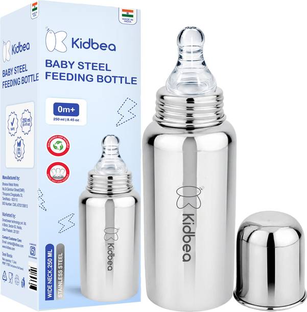 Kidbea Baby Feeding Bottle, BPA Free, Anti-Colic, Plastic-Free, - 250 ml