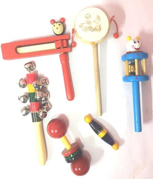 Toys Ka Story ,Non Toxic Toys for New Born Baby Wooden Colorful Rattle