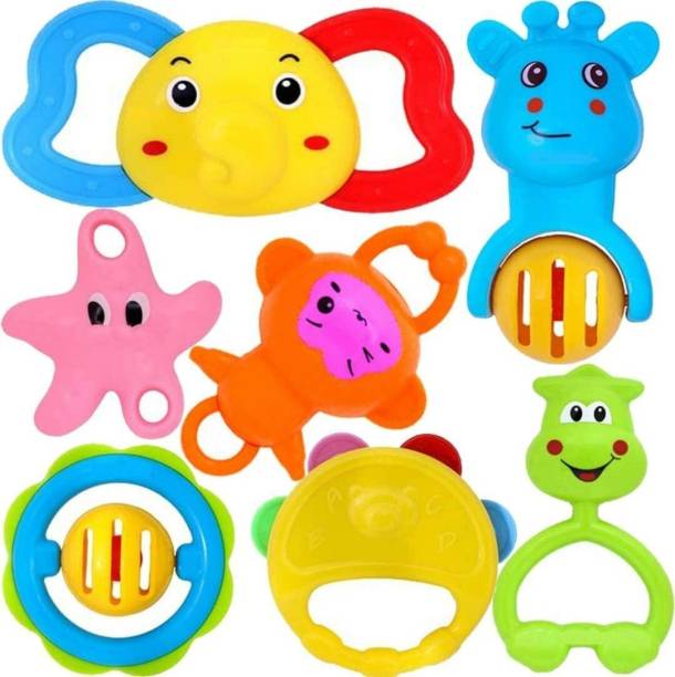 Learn With Fun Lovely Attractive Colorful New Baby Born Rattle Set Toy Intelligence Education Develop for kids Child Toddlers Infants Babies Gift Rattle