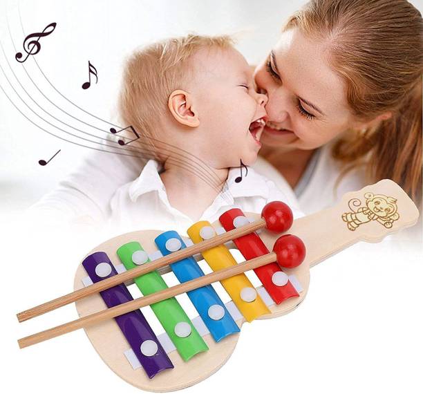 Decorpetal Wooden Set 2 Pcs Handmade Dug-Dugi Tiki-Tiki Rattle for Toddlers, Rattle