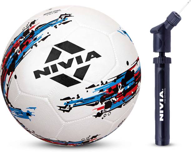 NIVIA Storm White with Pump Combo Football - Size: 5