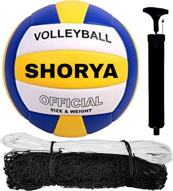 SHORYA SUPER SOFT SYNTHITIC HAND STICHED WITH NYLON NET Volleyball - Size: 4