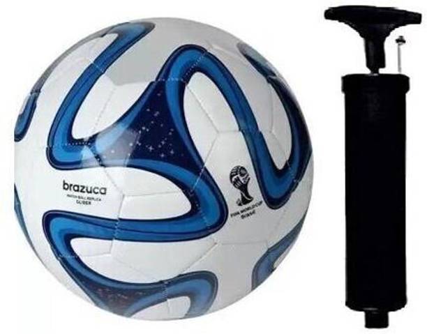 Owlix Combo Brazuca Hard Ground Football With Air Pump Size- 5 (Pack of 2) Football - Size: 5