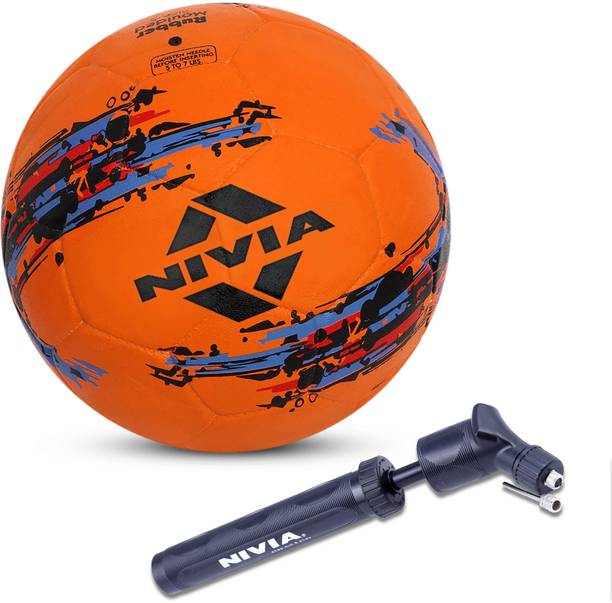 NIVIA Storm Football (Orange) Size - 5 With Ball Pump Football - Size: 5