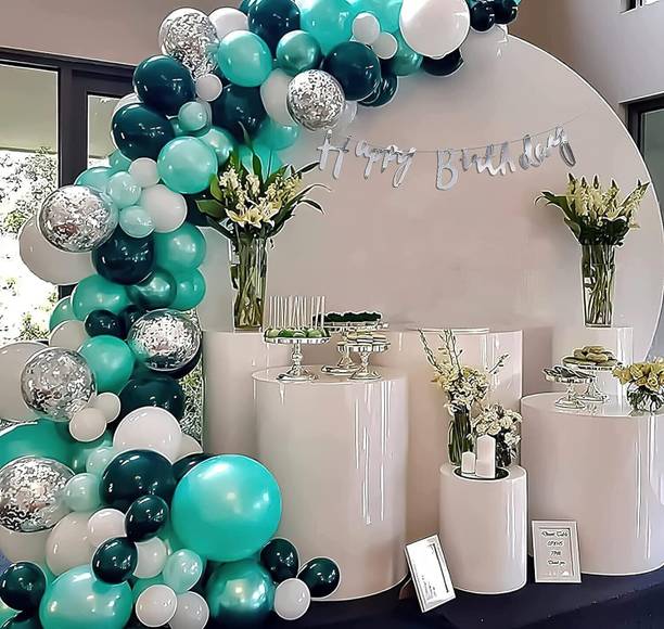 Kapoor stores Birthday Decorations Items Dark Green, White, Mint Green for boys, men, Husband