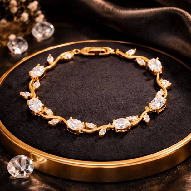 Stainless Steel Ruby Gold-plated Bracelet