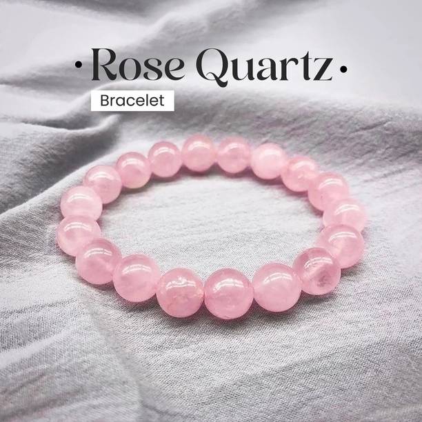 BHAGYA G Rose Quartz Beads, Pearl, Crystal Bracelet