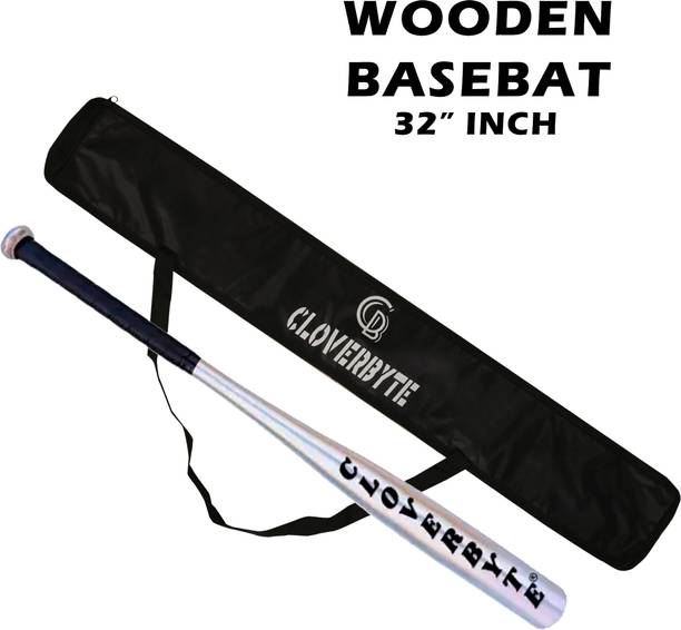 CLOVERBYTE Wooden BaseBat Combo With Cover Heavy Duty for Self Defence With Basebat Cover Willow Baseball  Bat For 15+ Yrs