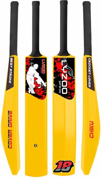 Lyzoo Size 3 Num Yellow kids Hard Plastic Cricket Bat Fiber PVC/Plastic Cricket  Bat For 10 - 12 Yrs