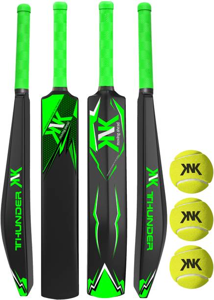 KNK Hard 3 Piece Of Tennis Ball Cricket Kit PVC/Plastic Cricket  Bat For 15+ Yrs