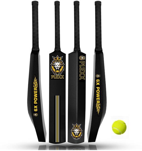 PLEXX Plastic Premium Cricket Bat (34x4.5inch) with Tennis Ball For All Age Groups | PVC/Plastic Cricket  Bat For 15+ Yrs