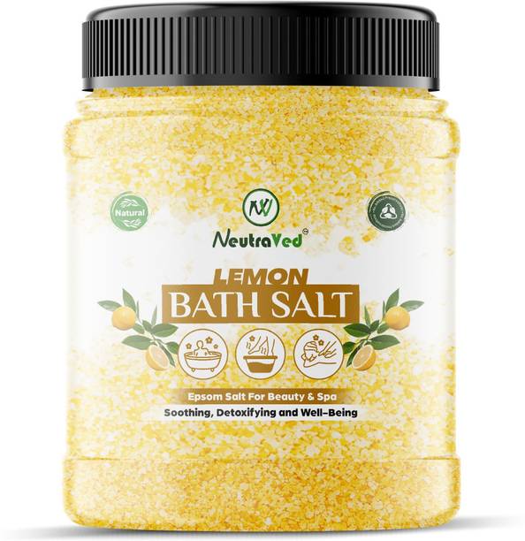 NeutraVed Lemon Bath Salt Epsom Salt for Bathing | Foot Soak Body Relaxing, Muscle Pain