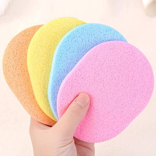 किरिक्स Face Pack Cleaning Puff Washing Facial Cleansing Pad Sponge 4PCS