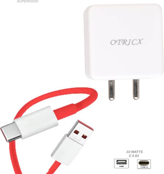 otricx 33 W SuperVOOC 4 A Wall Charger for Mobile with Detachable Cable