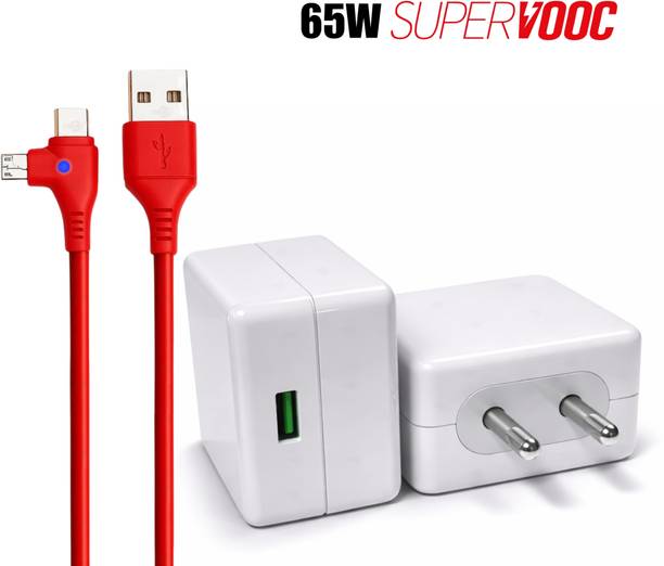 Solarity 65 W SuperVOOC 4 A Wall Charger for Mobile with Detachable Cable