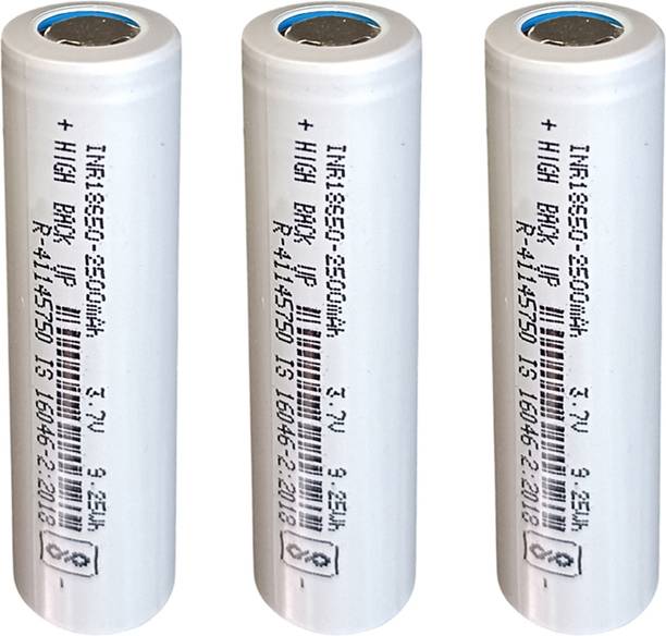 CONSONANTIAM 3 pcs Lithium Ion 18650 3.7 Volt 2500 mAH Lithium Ion Cell Rechargeable  Battery