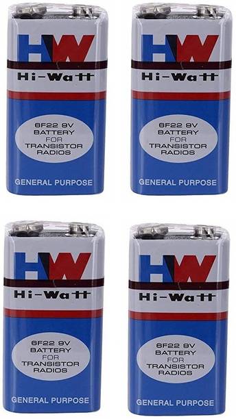 Flysmart Hi-Watt 6F22M Long Life , 9V - Pack of 4  Battery