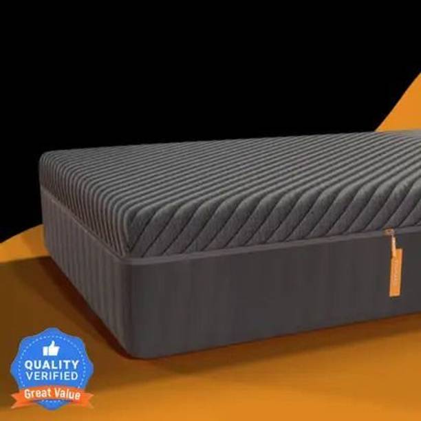 KGF Black Orthopaedic Roll Pack 6 inch Queen High Resilience (HR) Foam Mattress 6 inch Queen Memory Foam Mattress