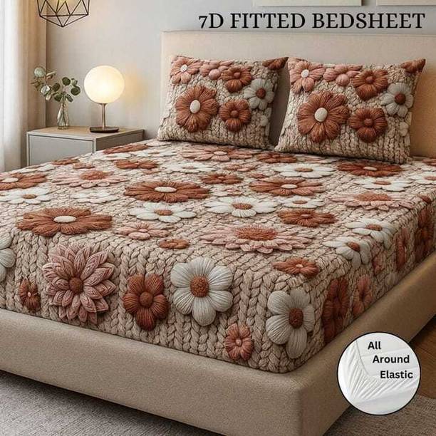 New Town Cotton Queen Fitted (Elastic) 350 TC 7D Digital 1 Bedsheet