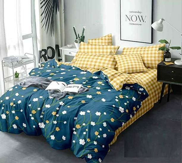 Kenya 200 TC Fleece King Floral Flat Bedsheet