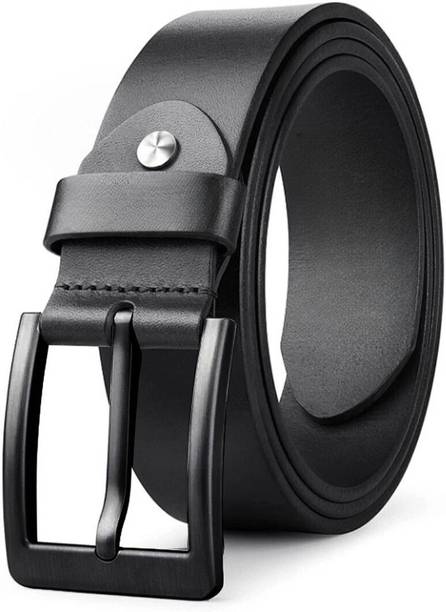 zaphod Men Casual, Evening, Formal, Party Black Genuine Leather Belt