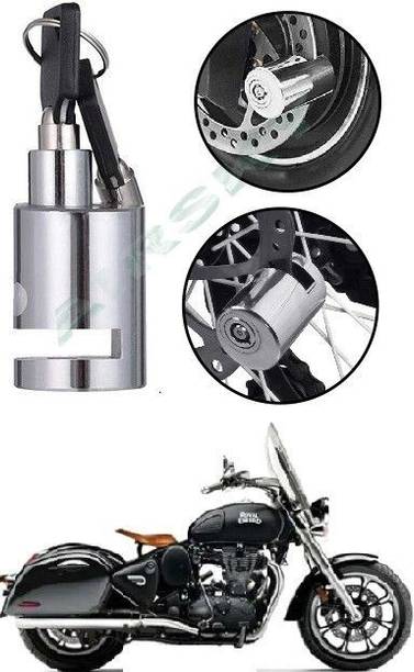 thetrishafab Heavy Duty Round Disk Brake Lock_Chrome Bike Disc Lock