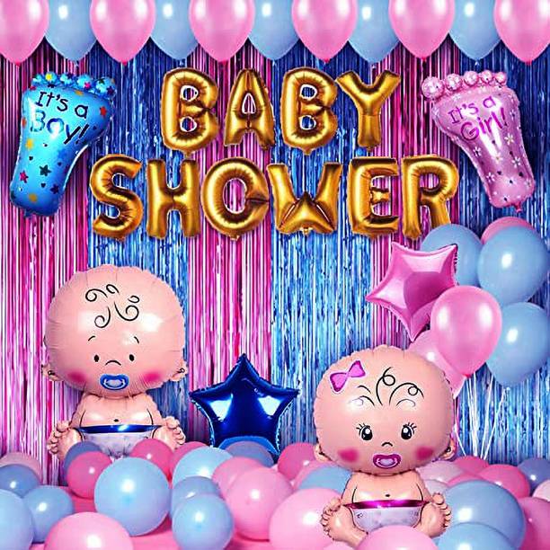 groovywings Baby Shower Decoration Items - 50Pcs Baby Shower Banner