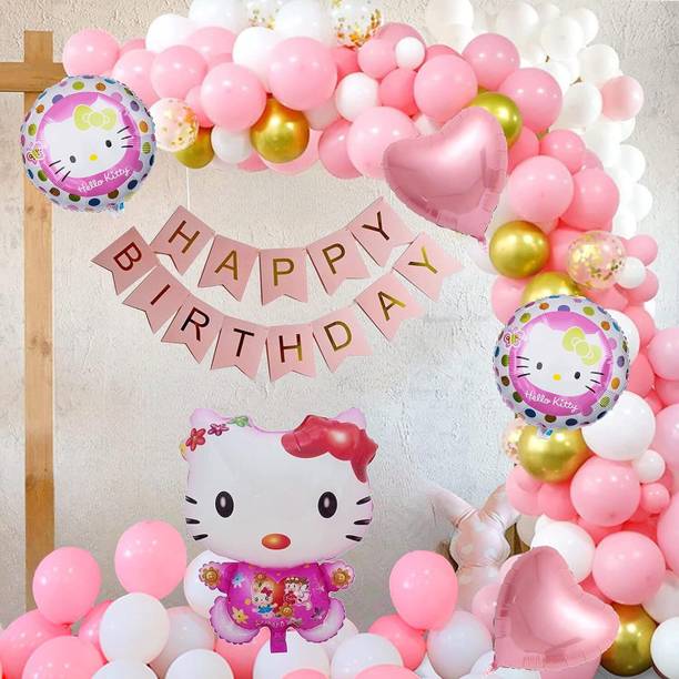 KIDOS Hello Kitty Theme DIY Kit for Birthday Decoration (Pack of 113)