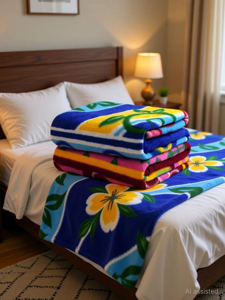 AGIDECOR Floral Single Fleece Blanket for  Heavy Winter