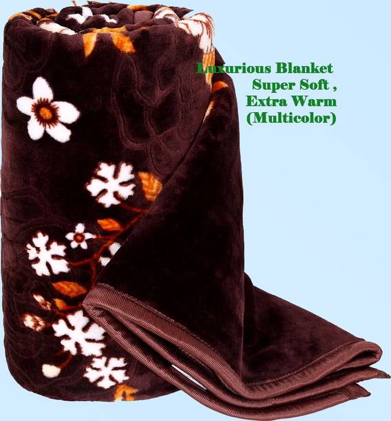 COZYEXPORTS Floral Single Mink Blanket for  Mild Winter