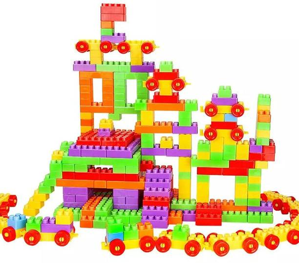 अरिजों Building Blocks with Wheel/Smart Activity Train Blocks For Kids 51+pcs