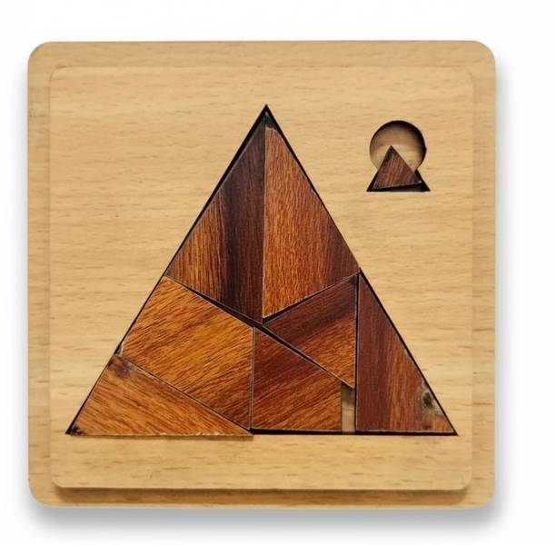 TOYOYE Wooden Triangle Puzzle Brain Teaser IQ Educational Toy for Kids & Adults Educational Board Games