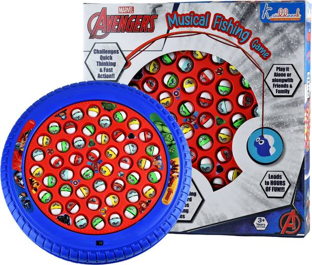 Kriiddaank Marvel Avenger Big Musical Fishing Game Fish Catching Board Game Toy for Kids Party & Fun Board Game