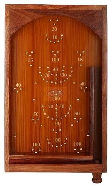 Shriji Crafts Wooden Crafted Tabletop Pinball Game Size (14" X 8" X 3") Inch Educational Board Games