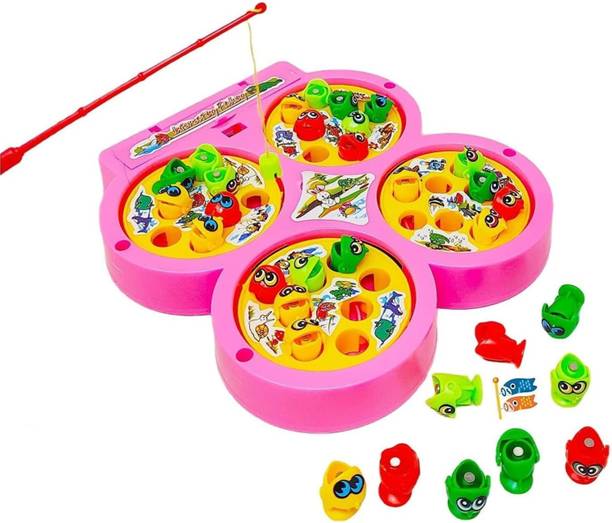 MOVE TOYS Toys Fish Catching Game with Sound, Fishing Game for Kids Party & Fun Board Game