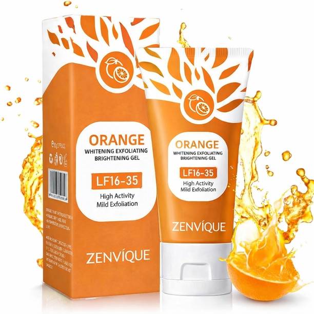 Zenvique Orange Enzyme Brightening Exfoliating Facial Scrub for Instant Glow