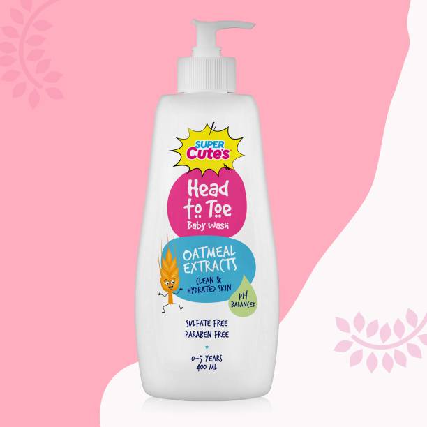 Super Cute's Baby Head -to-Toe Wash| Enriched with Oatmeal Extracts| Mild Baby Wash for Kids
