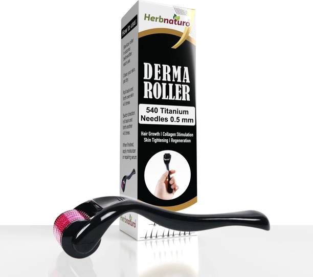 HERBNATURO Roller Hair Regrowth & Beard Growth 0.5mm 540 Titanium Micro Needles system