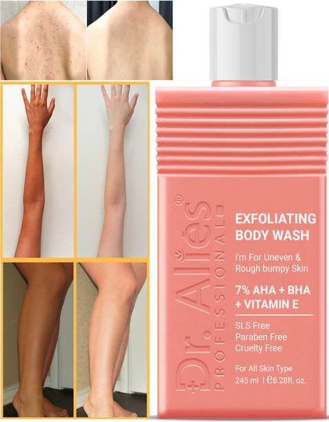 Dr. Alies Professional 7% AHA BHA Exfoliating Body Wash | De-Tan Glycolic & Salicylic Acid Shower Gel