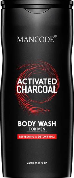 मैनकोड Activated Charcoal Body Wash for Men| Refreshing and Detoxifying| Treats Oily Skin| Removes Dead Skin, Dirt and Pollutants, 450ml