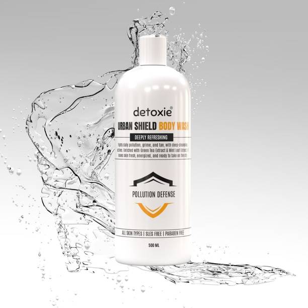 detoxie Urban Shield Body Wash | Green Tea & Mint | 500ml | Unisex | Anti-Tan Cleanser