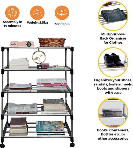 BHIMADA BOOKCASES Metal Open Book Shelf
