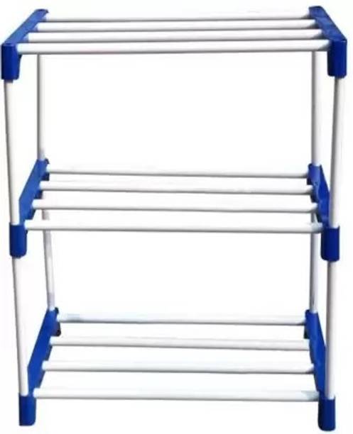 Greeno HAVY plastic pipe shoe rack home or 3 Layer Rackganizing Plastic Collapsible Shoe Stand
