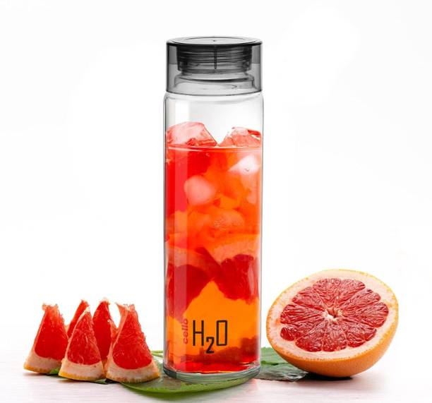 cello द्वारा सेलो H2O 1000 Glass Fridge Water with Plastic Cap|Light weight|Leak proof 920 ml
